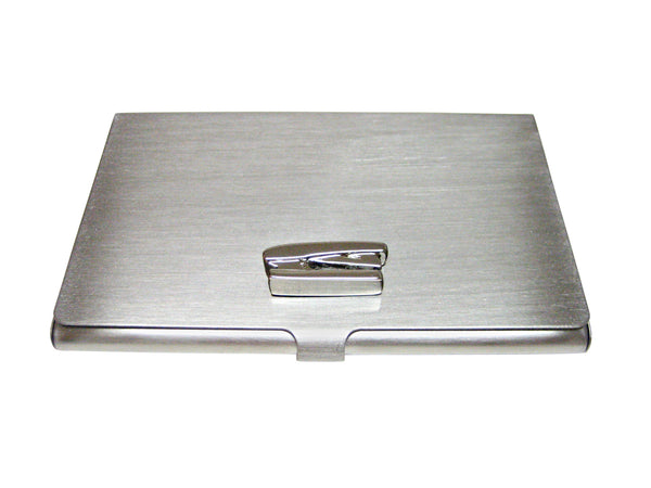 Silver Toned Stapler Business Card Holder