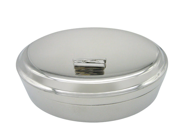 Silver Toned Stapler Pendant Oval Trinket Jewelry Box