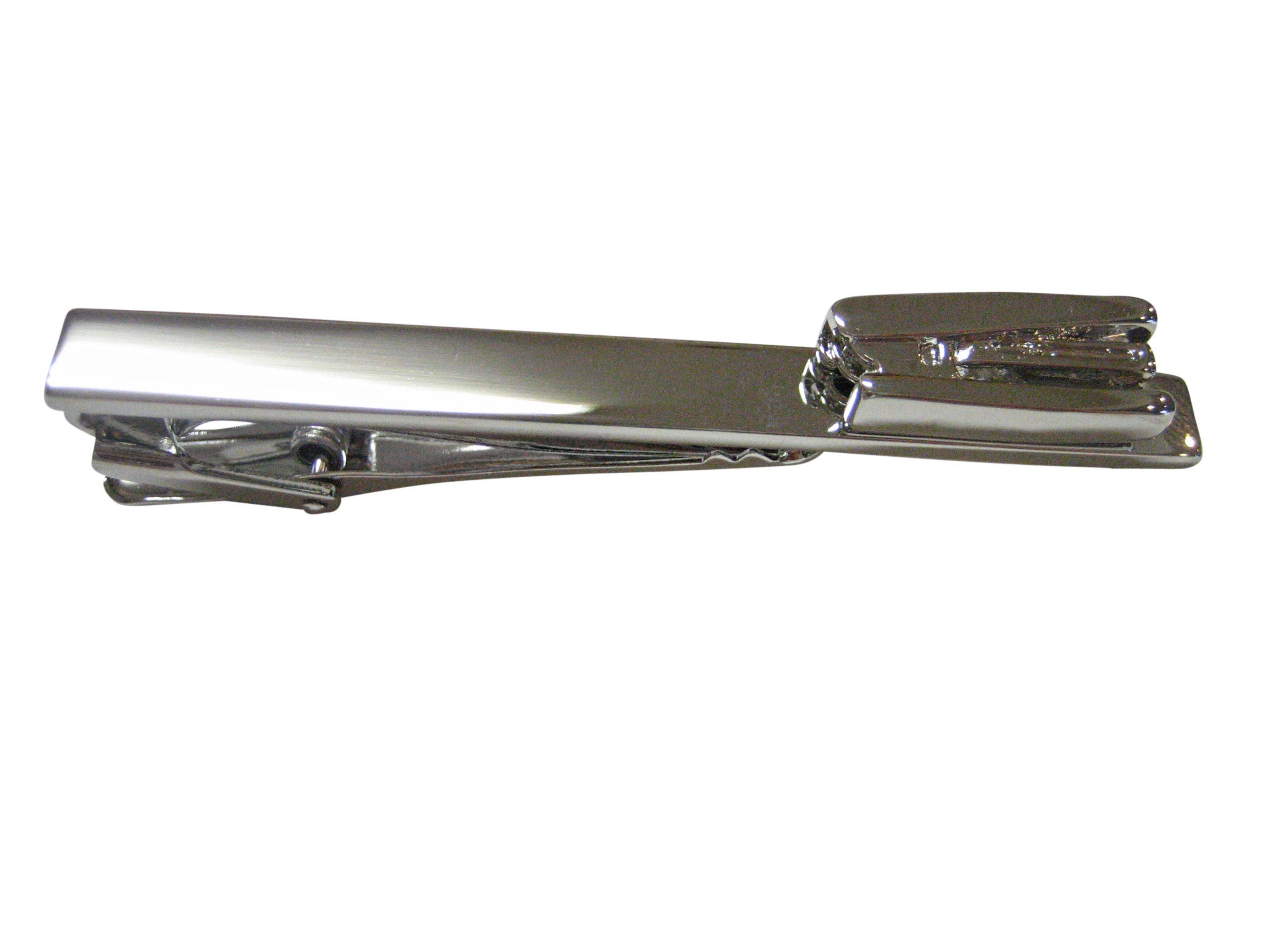 Silver Toned Stapler Square Tie Clip