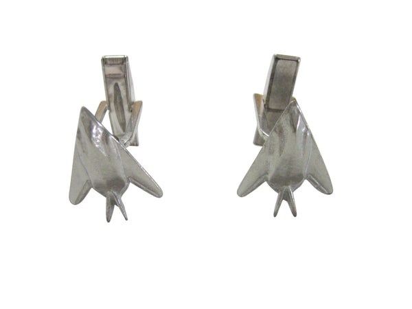 Silver Toned Stealth Fighter Plane Cufflinks