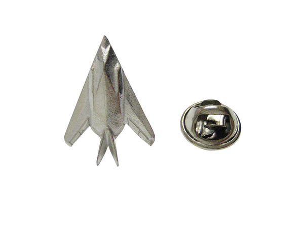 Silver Toned Stealth Fighter Plane Lapel Pin