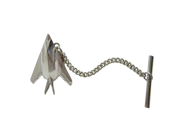 Silver Toned Stealth Fighter Plane Tie Tack