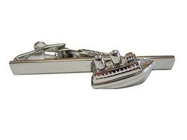 Silver Toned Steam Locomotive Train Tie Clips