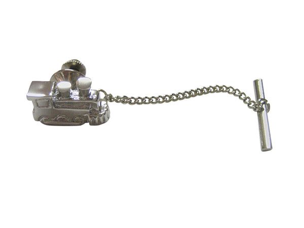 Silver Toned Steam Train Tie Tack