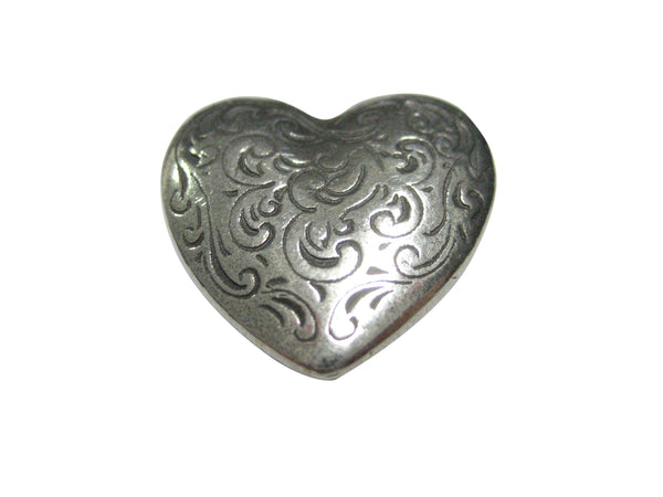 Silver Toned Swirly Heart Magnet