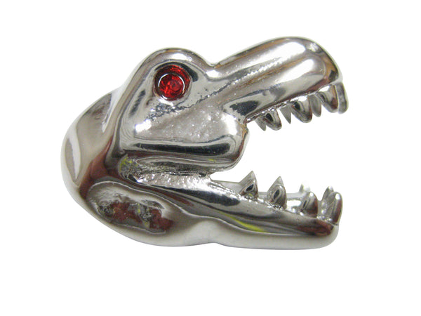 Silver Toned T Rex Dinosaur Head Magnet