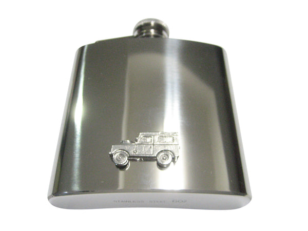 Silver Toned Textured 4x4 Exploring Rugged Truck 6oz Flask