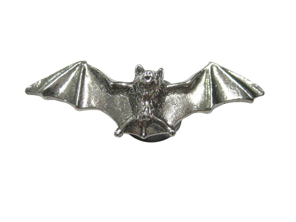 Silver Toned Textured Bat Magnet