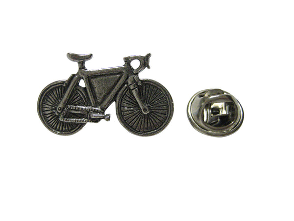 Silver Toned Textured Bicycle Lapel Pin