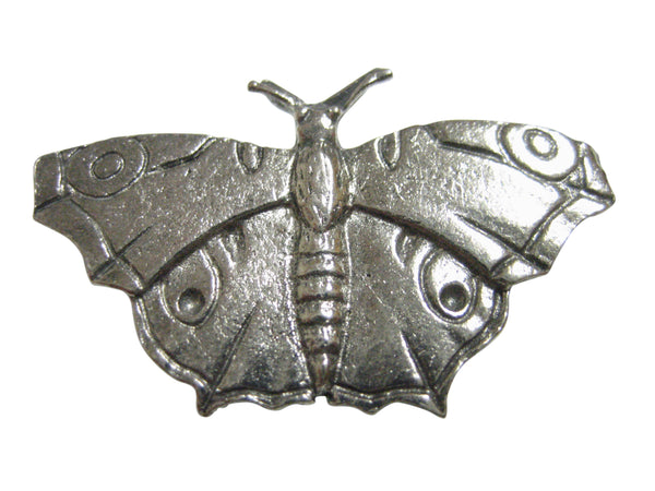 Silver Toned Textured Butterfly Magnet