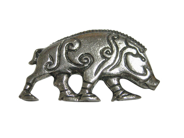 Silver Toned Textured Celtic Boar Magnet