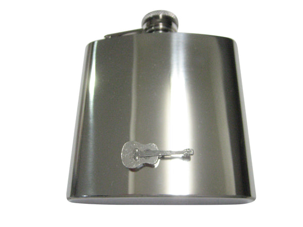 Silver Toned Textured Classic Guitar 6oz Flask