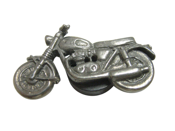 Silver Toned Textured Classic Motorcycle Magnet