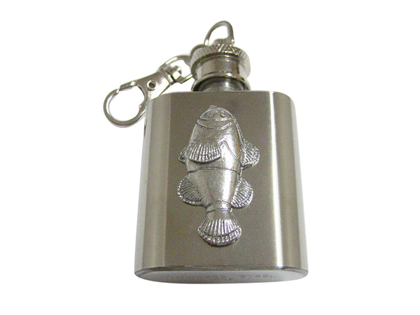Silver Toned Textured Clownfish 1 Oz. Stainless Steel Key Chain Flask