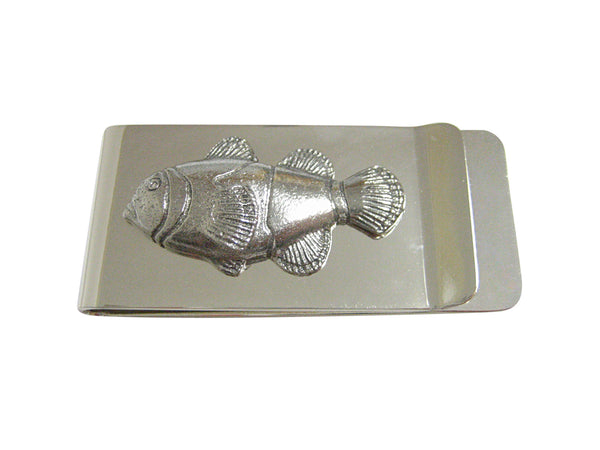 Silver Toned Textured Clownfish Money Clip