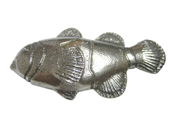 Silver Toned Textured Clownfish Pendant Magnet