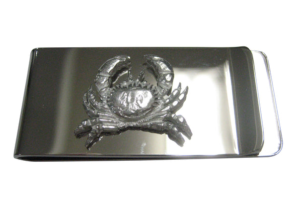 Silver Toned Textured Crab Money Clip