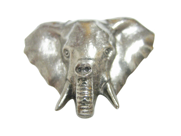 Silver Toned Textured Elephant Head Pendant Magnet