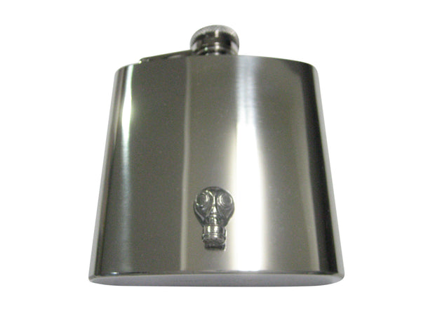 Silver Toned Textured Gas Mask 6oz Flask