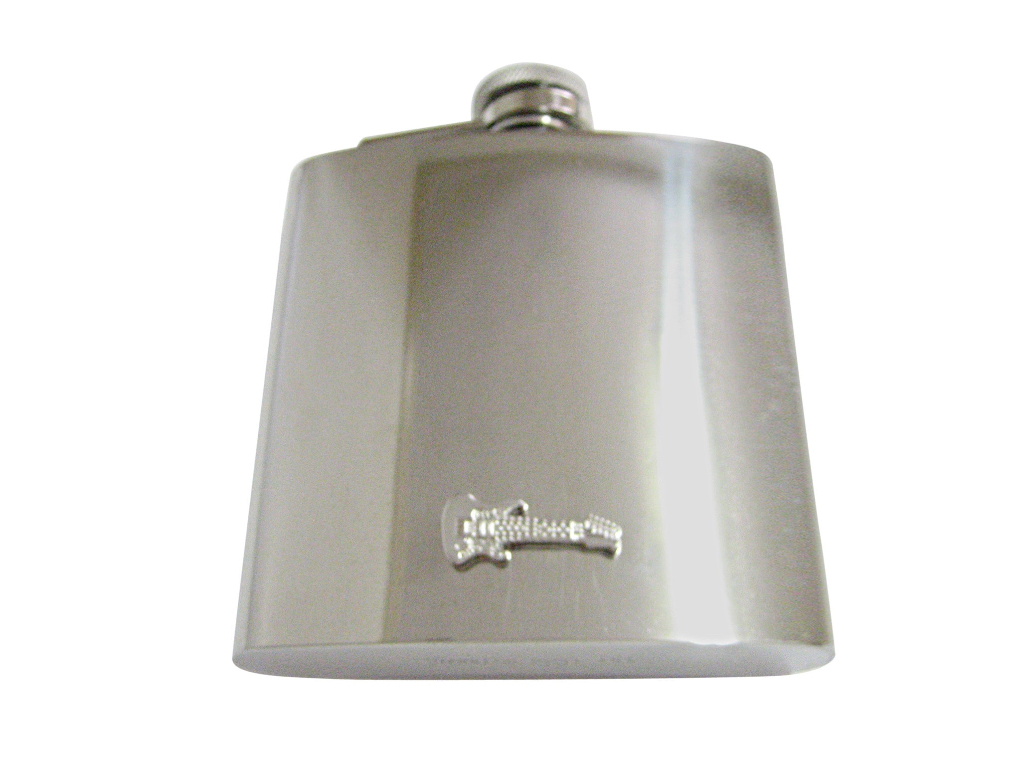 Silver Toned Textured Guitar 6 Oz. Stainless Steel Flask