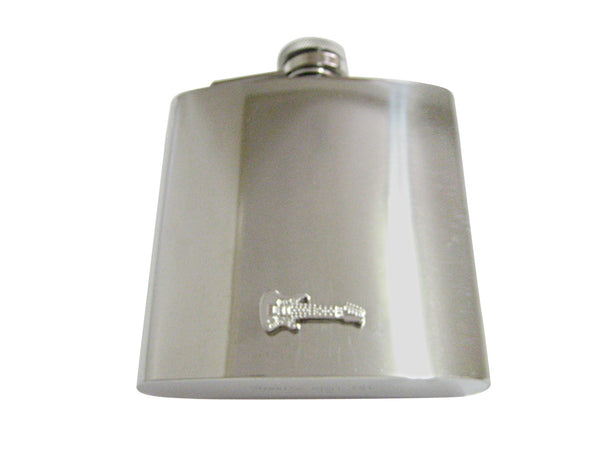 Silver Toned Textured Guitar 6 Oz. Stainless Steel Flask