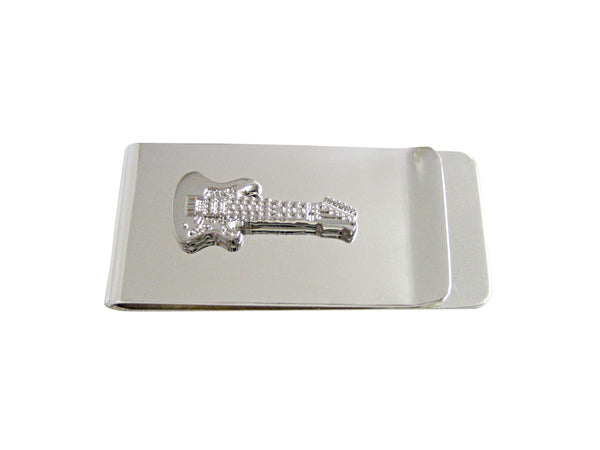 Silver Toned Textured Guitar Money Clip