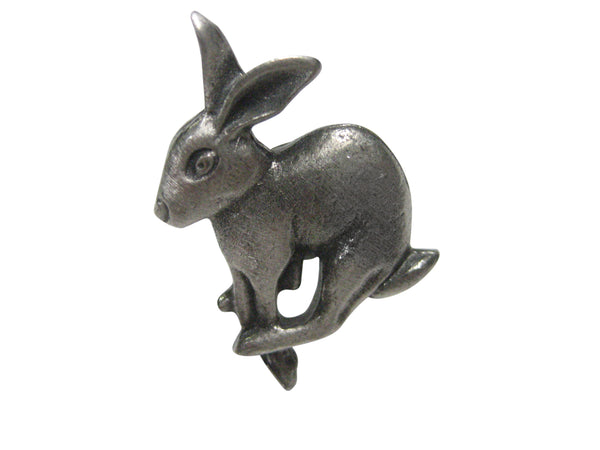 Silver Toned Textured Leaping Rabbit Hare Adjustable Size Fashion Ring