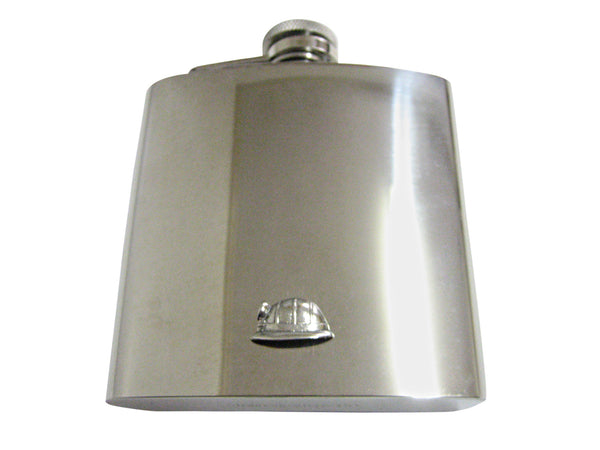 Silver Toned Textured Mining Helmet 6 Oz. Stainless Steel Flask