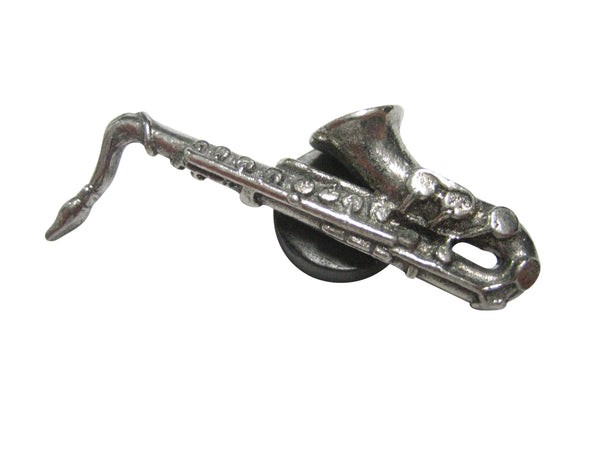 Silver Toned Textured Musical Saxophone Magnet