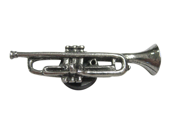 Silver Toned Textured Musical Trumpet Magnet