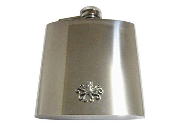 Silver Toned Textured Octopus 6 Oz. Stainless Steel Flask