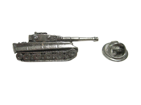 Silver Toned Textured Panzer War Tank Lapel Pin