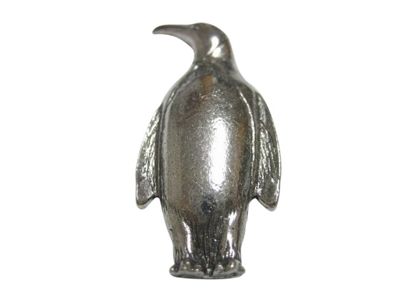 Silver Toned Textured Penguin Bird Magnet