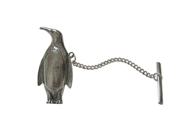 Silver Toned Textured Penguin Bird Tie Tack