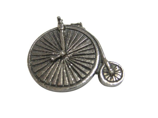 Silver Toned Textured Penny Farthing Retro Bicycle Magnet