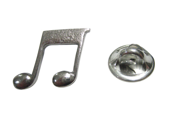 Silver Toned Textured Quaver Musical Note Lapel Pin