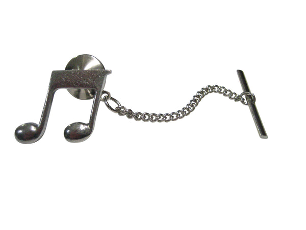 Silver Toned Textured Quaver Musical Note Tie Tack