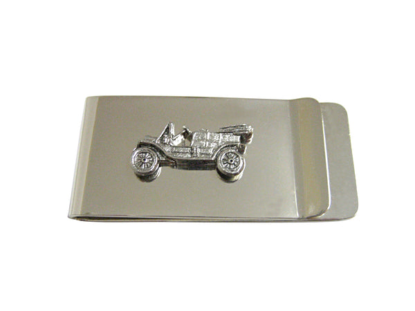 Silver Toned Textured Retro Car Money Clip