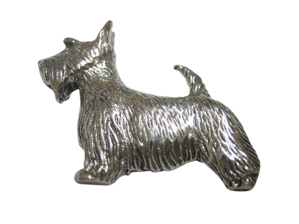 Silver Toned Textured Scottish Terrier Dog Pendant Magnet