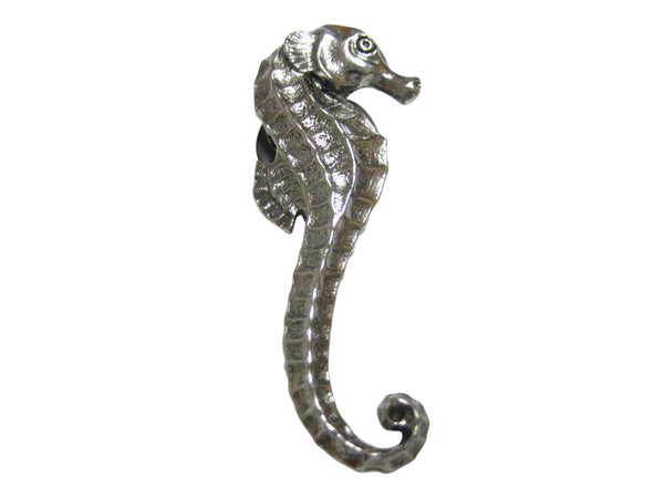 Silver Toned Textured Sea Horse Magnet