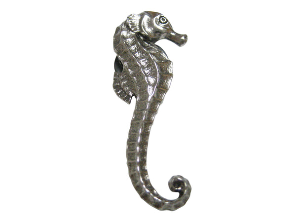 Silver Toned Textured Sea Horse Magnet