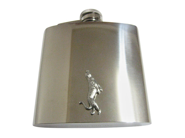 Silver Toned Textured Sea Lion 6 Oz. Stainless Steel Flask