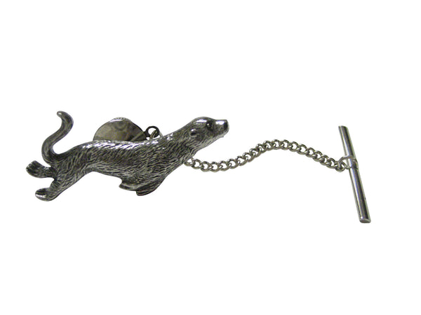Silver Toned Textured Sea Lion Tie Tack