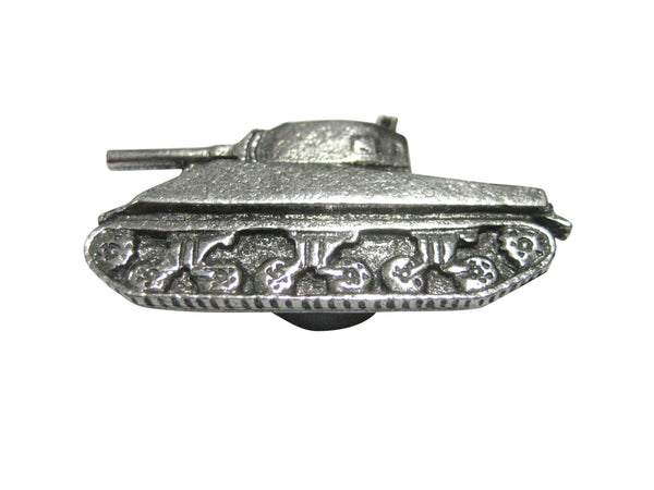 Silver Toned Textured Sherman War Tank Magnet