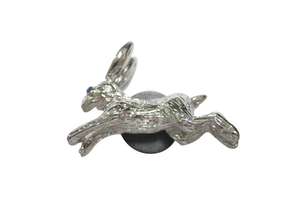 Silver Toned Textured Shiny Rabbit Hare Magnet