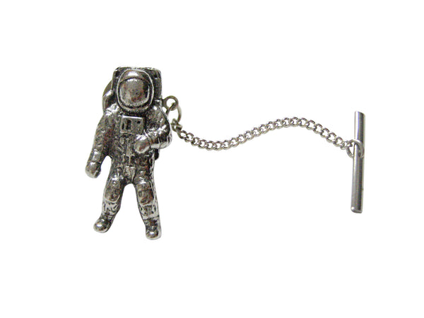 Silver Toned Textured Space Astronaut Tie Tack