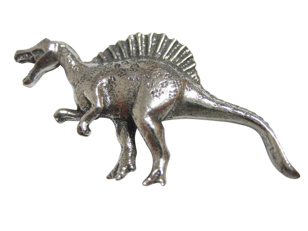 Silver Toned Textured Spinosaurus Dinosaur Magnet