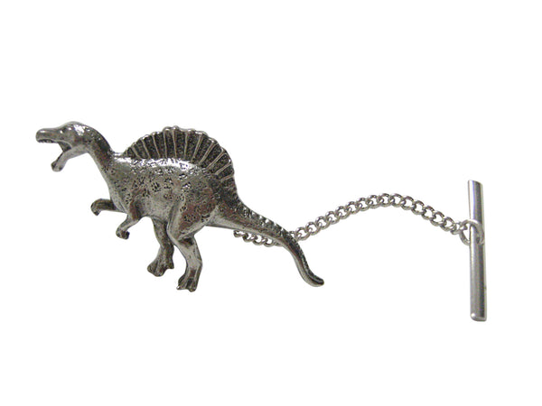 Silver Toned Textured Spinosaurus Dinosaur Tie Tack