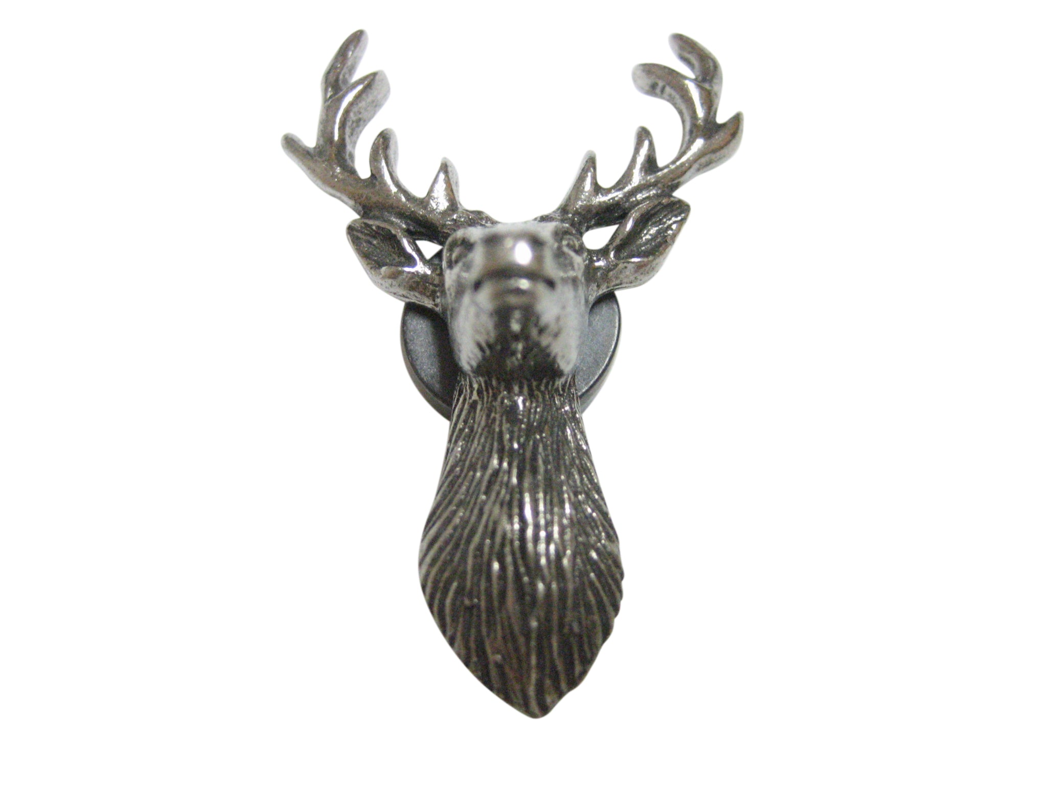Silver Toned Textured Stag Deer Head Magnet
