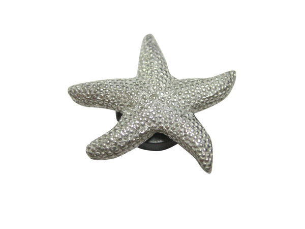 Silver Toned Textured Starfish Magnet